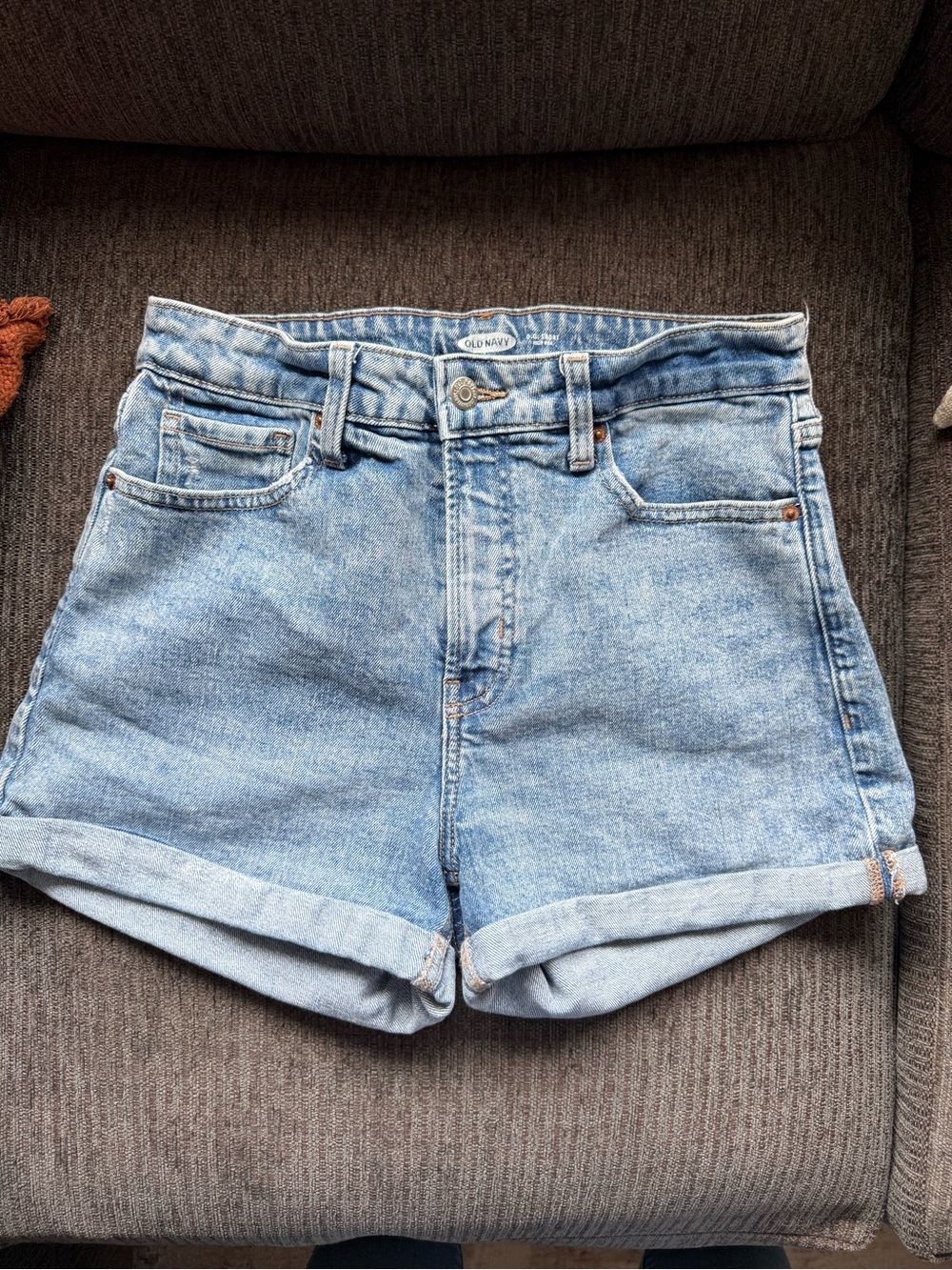 Old Navy Light Wash High-Rise Rolled Hem Denim Shorts